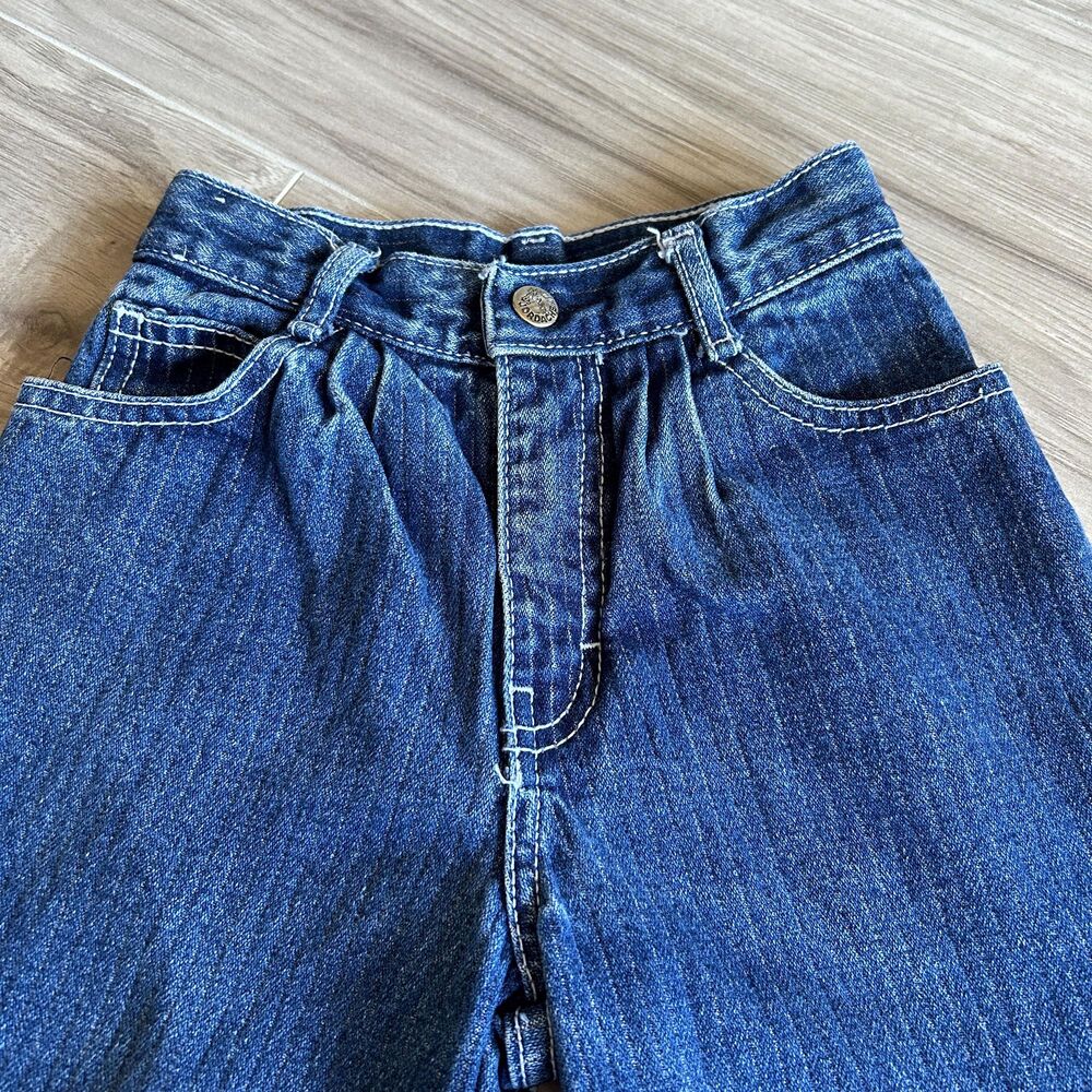 Vintage Kids 80s Jordache Pleated High Waist Tapered Pinstripe Jeans 5